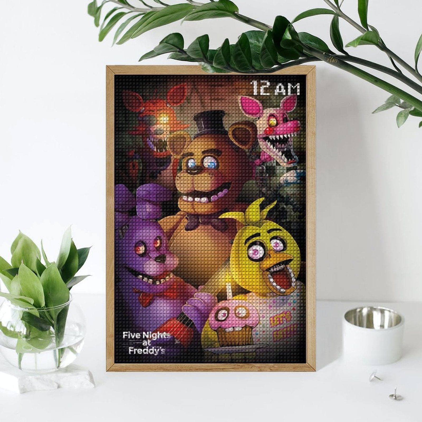 Diamond Painting Set Five Nights At Freddy's FNAF Diamond Art Painting with Diamond DIY Set for Bedroom Living Room Bathroom Wall Decoration 8"x12"