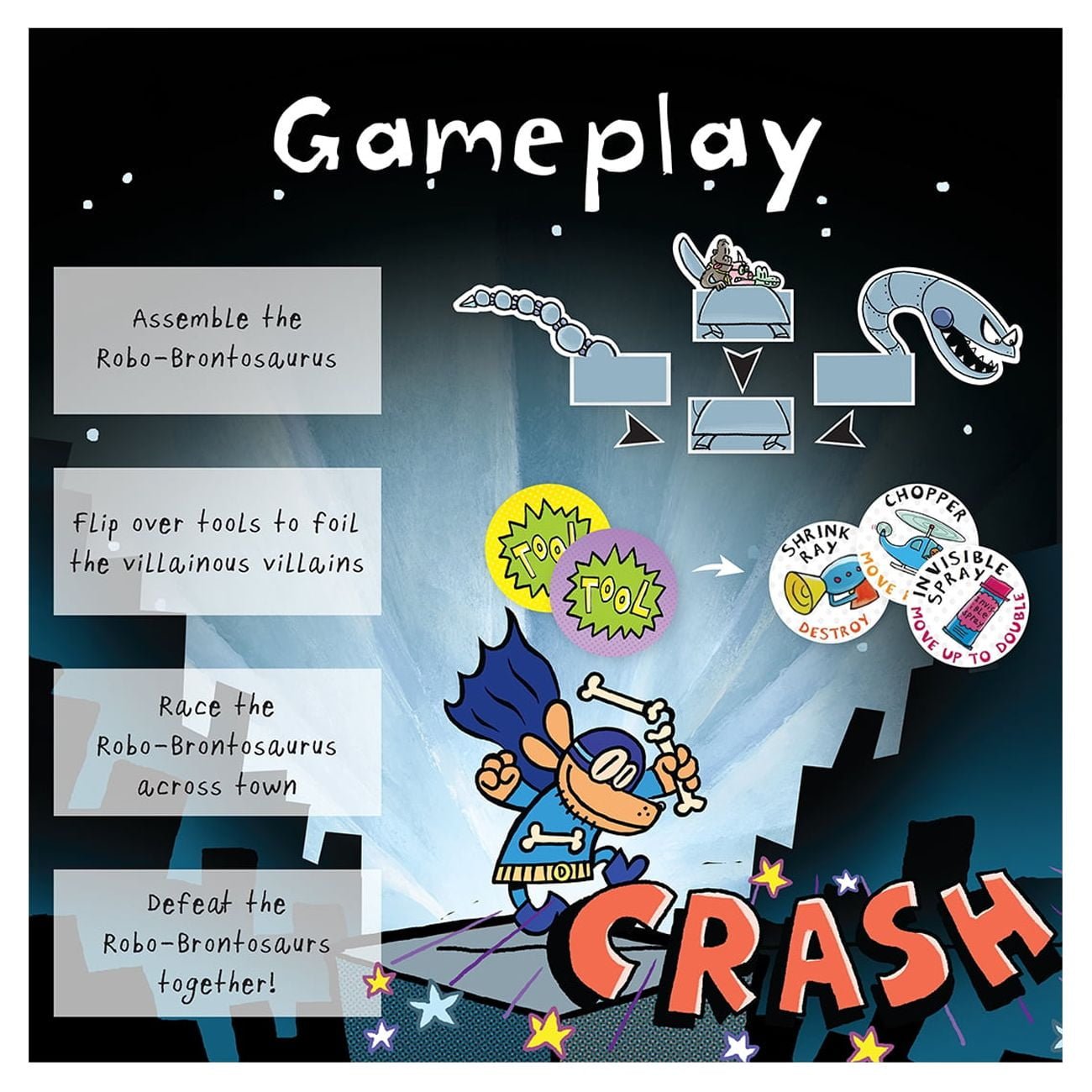 University Games | Dog Man Attack of The FLEAS Cooperative Board Game Based On The Popular Dog Man Book Series by DAV Pilkey for 2 to 6 Players Ages 6 and Up