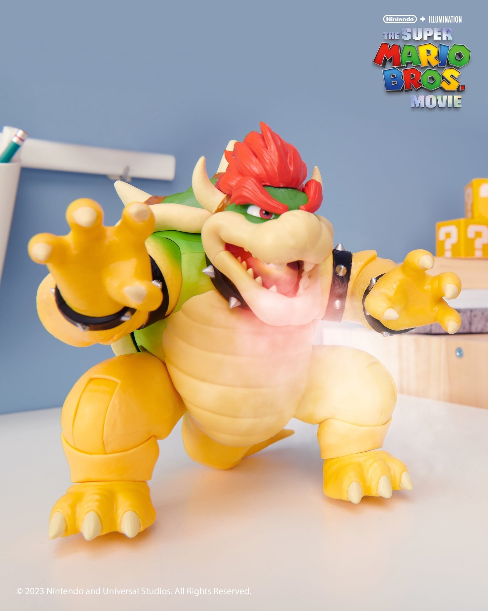 The Super Mario Bros. Movie 7 inch Feature Bowser Action Figure with Fire Breathing Effects