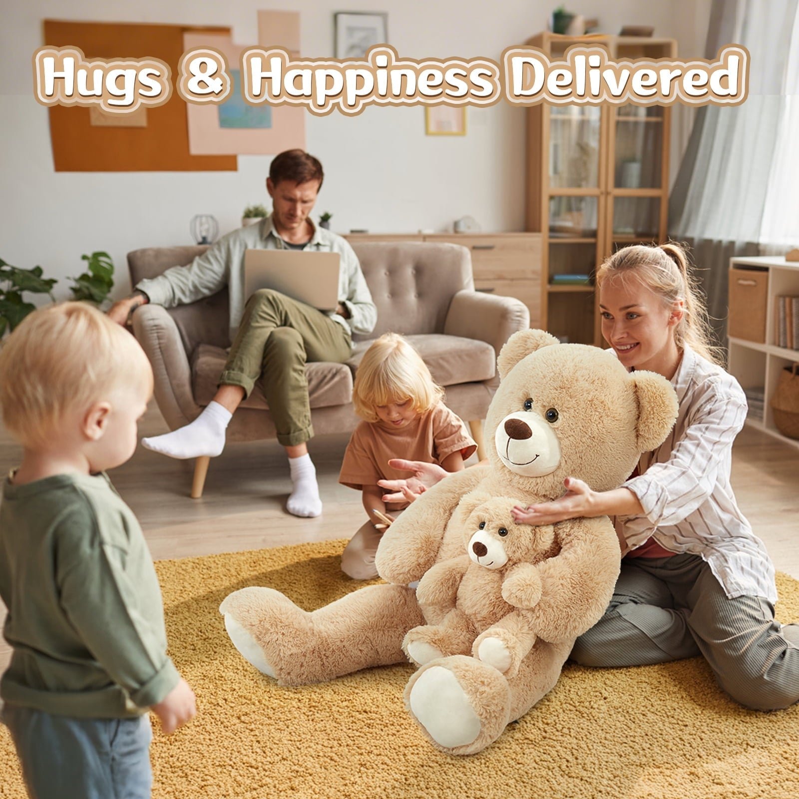 MorisMos 39" Giant Teddy Bear Mommy and Baby Soft Plush Bear Stuffed Animal