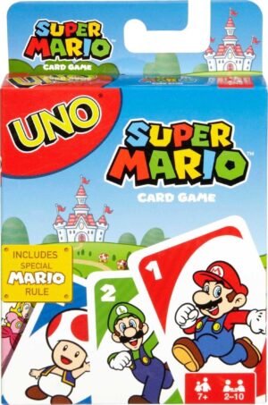 Mattel Games UNO Super Mario Card Game Animated Character Themed Collector Deck 112 Cards with Character Images, for Kids Ages 7 Years Old & Up C37