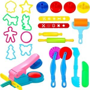 22 Pcs Play Dough Tools Kit, Playdough Pack Sets for Kids Ages 3-4, Birthday Party Favors, Toys for Girls 3 4 5 6 Years