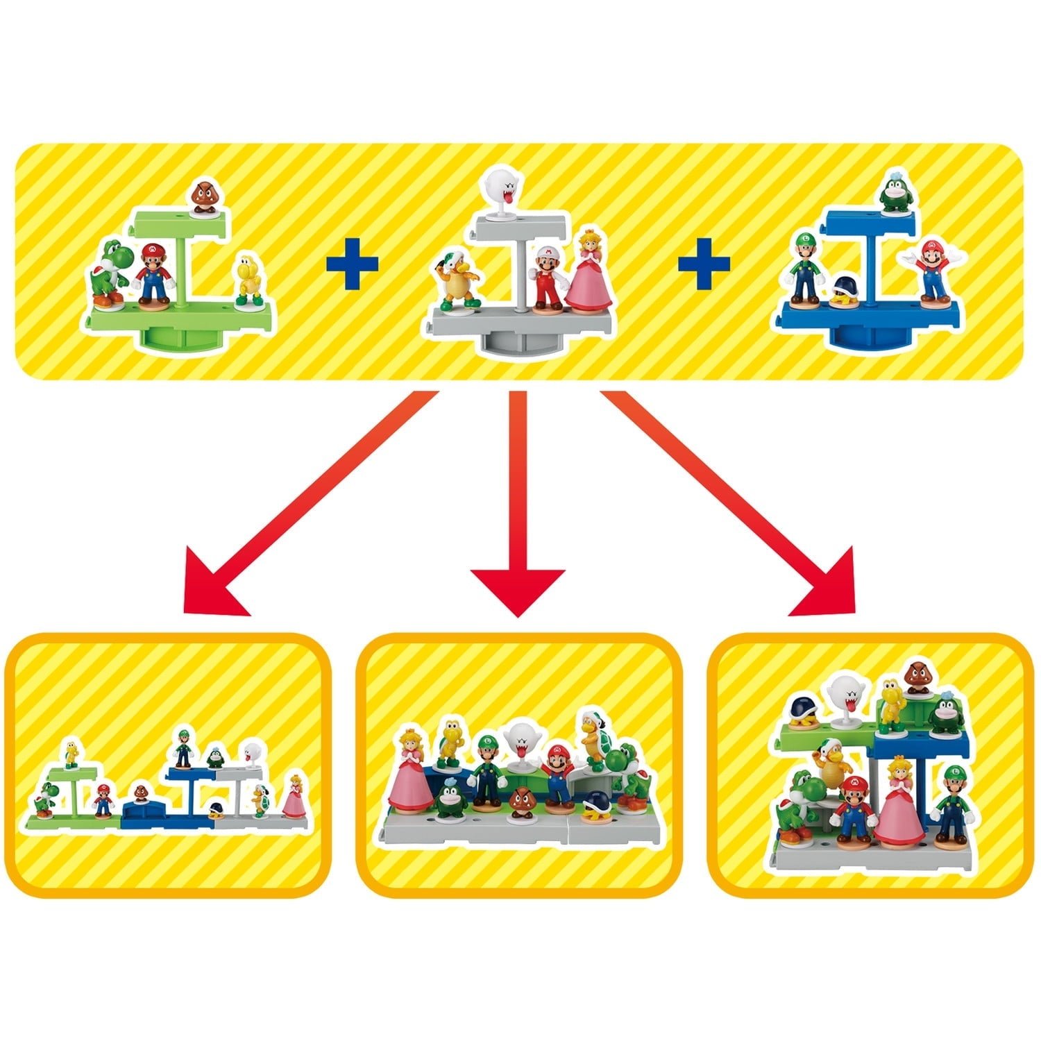 Epoch Games Super Mario Balancing Game - Castle Stage, Tabletop Skill Game with Collectible Super Mario Action Figures