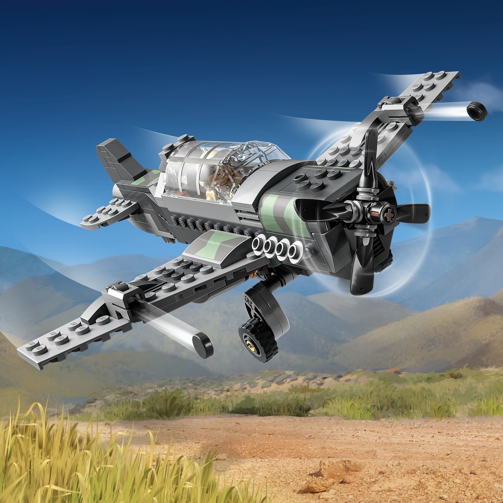 LEGO Indiana Jones and the Last Crusade Fighter Plane Chase 77012 Building Set, Featuring a Buildable Car and Airplane Toy, 3 Minifigures Including Indiana Jones, Birthday Gift for Kids 8-12 Years Old