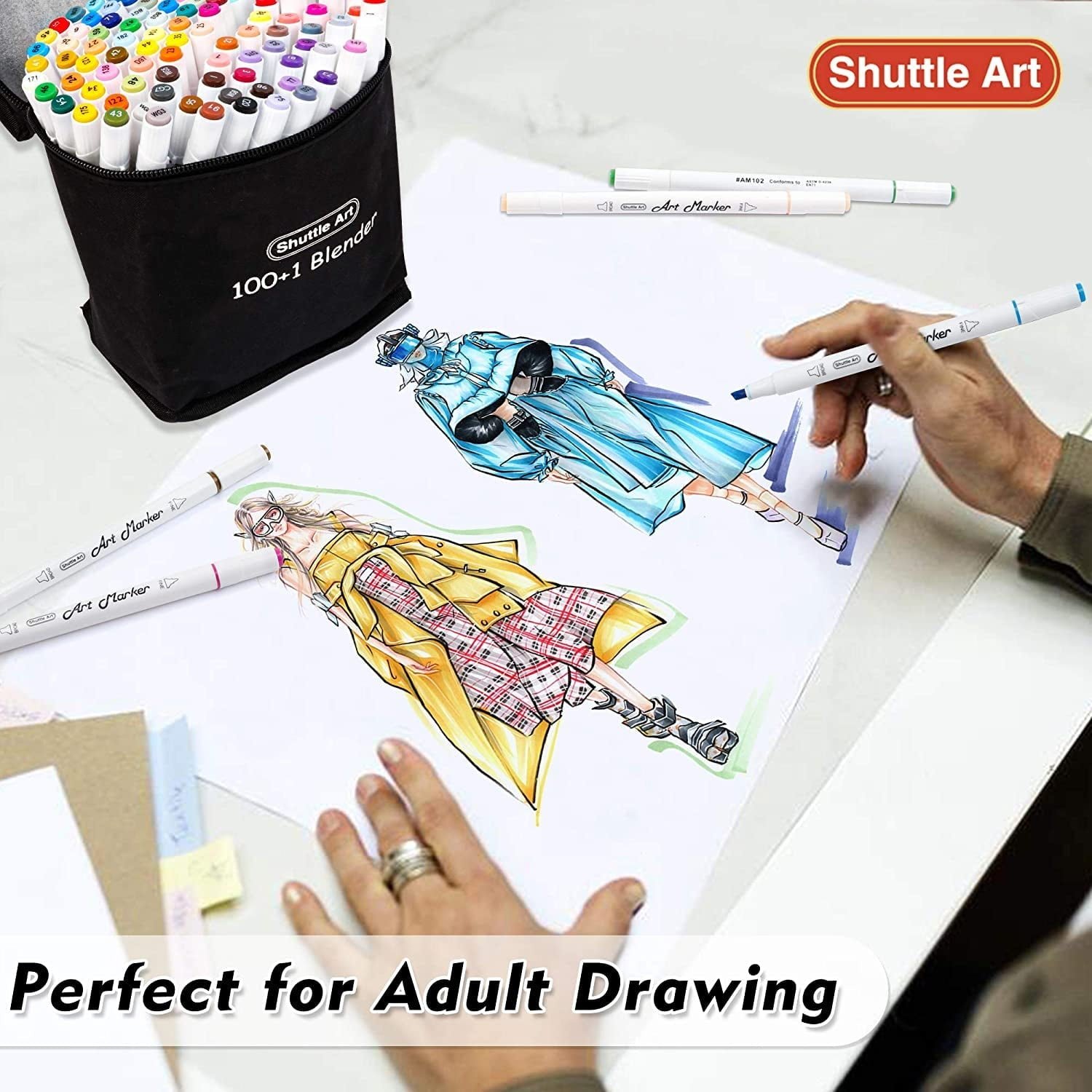 Shuttle Art 101 Colors Dual Tip Alcohol Based Art Markers