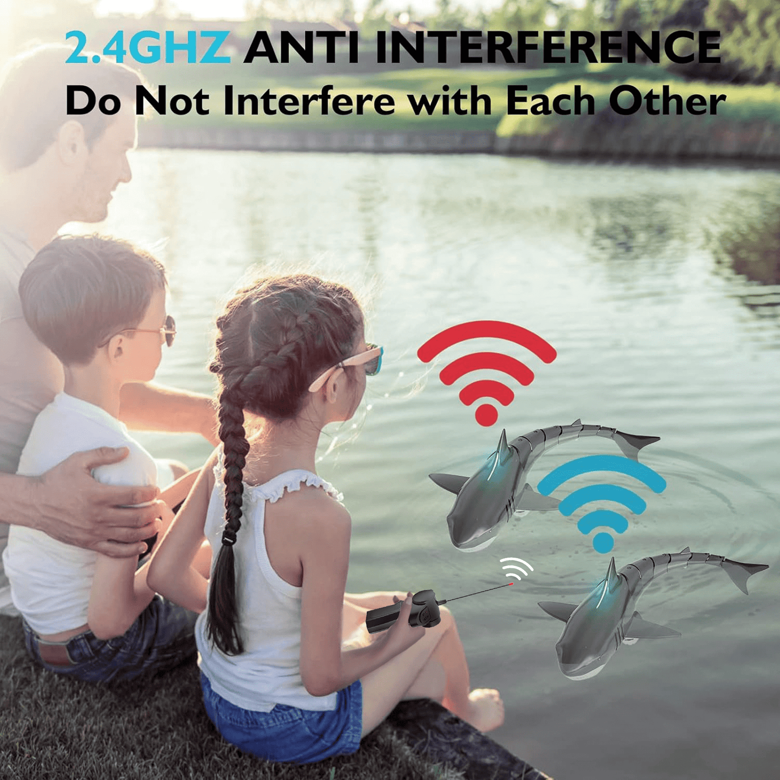 UUGEE Remote Control Shark Toys for Boys Girls, 2.4G Mimi RC Diving Shark Toy Boat Swimming Pool Toys Christmas Birthday Gifts for Kids Age 6+