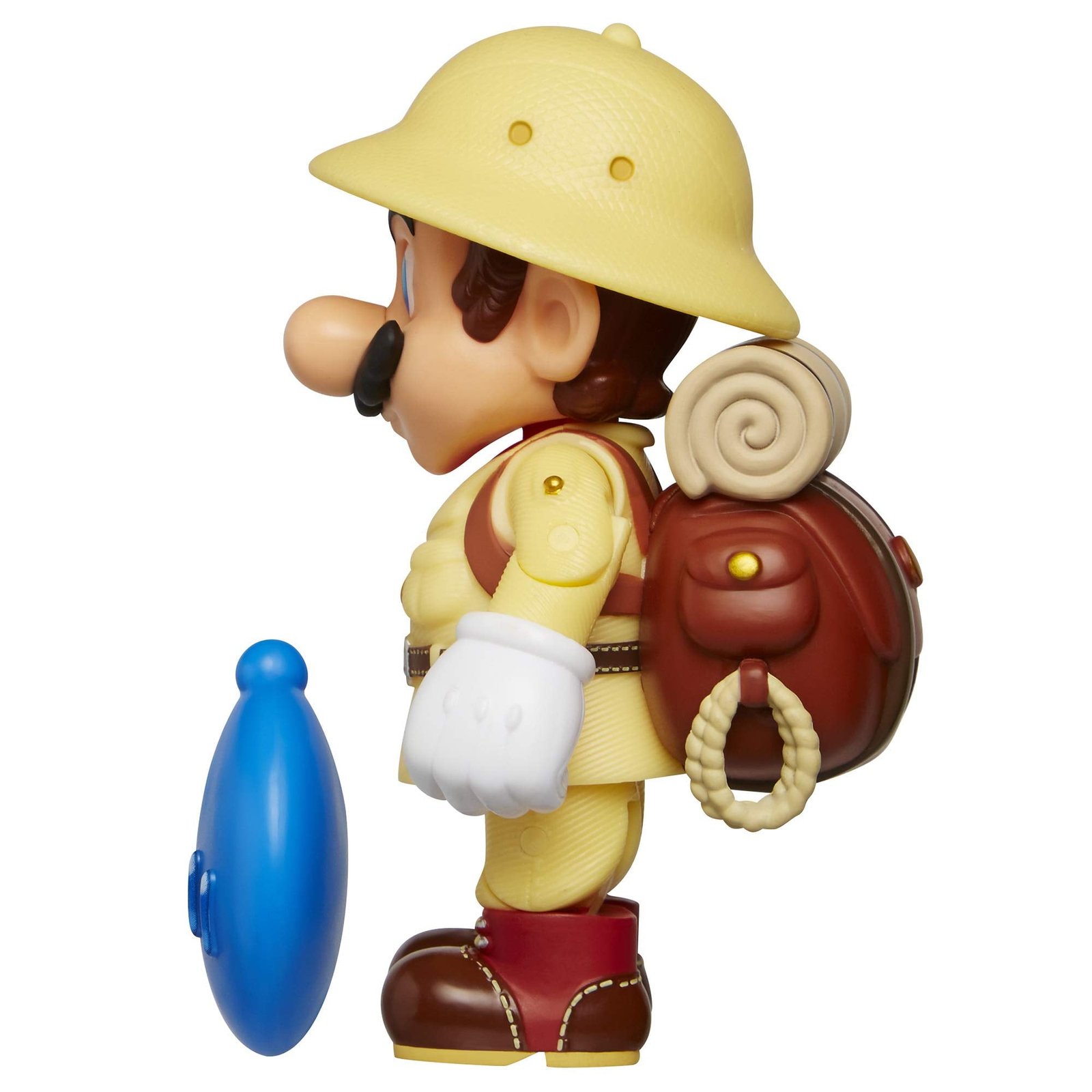 Super Mario Odyssey Explorer Mario Action Figure with Blue Power Moon