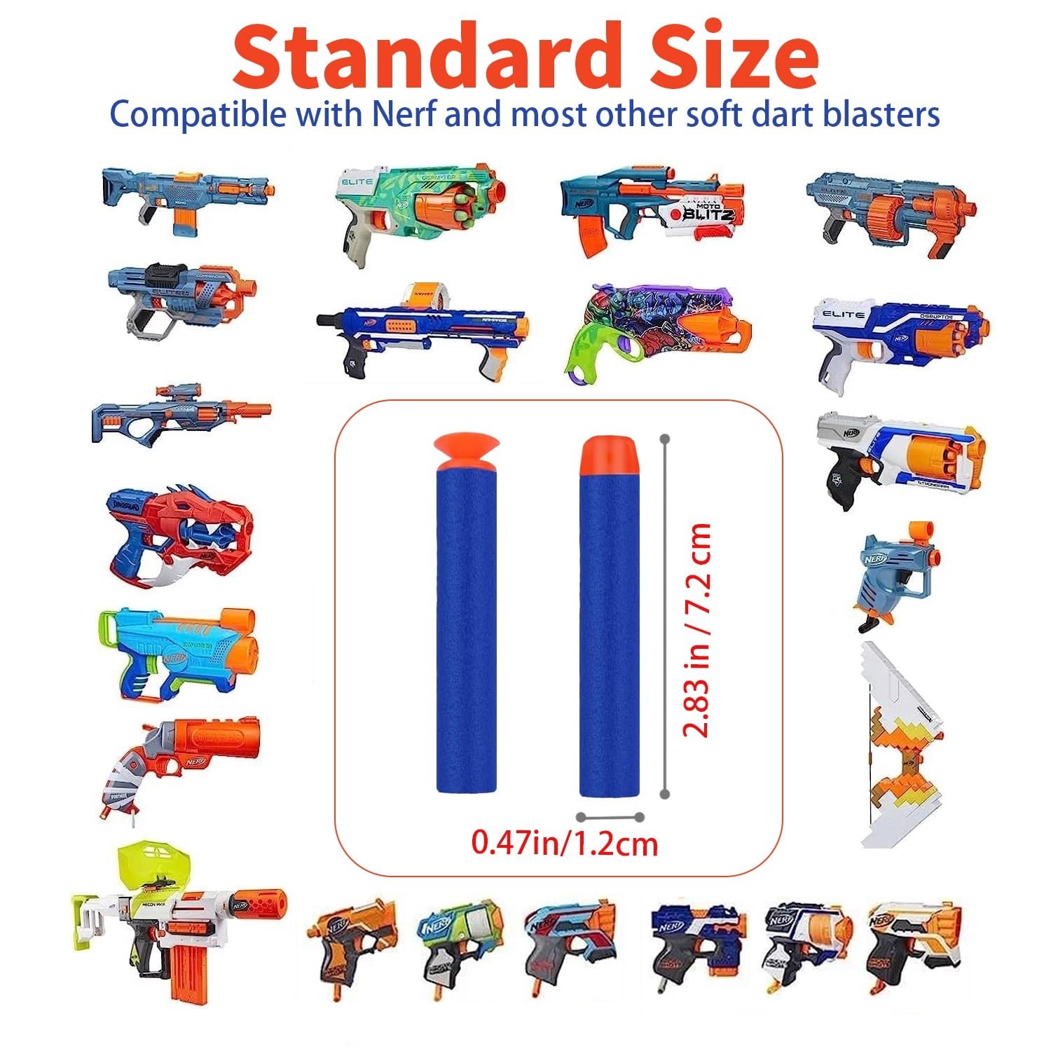 JoyStone 300PCS Refill Darts Bullets with Target Storage Bag, Indoor/Outdoor Use