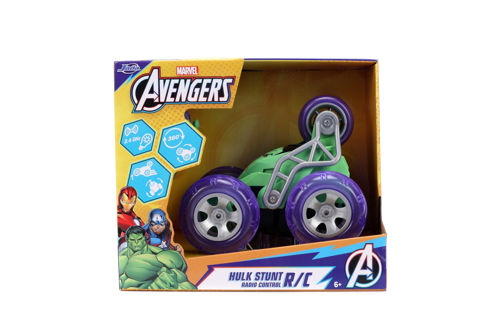 Jada Marvel Hulk Stunt RC Car with 5-Wheel Drift and Turbo USB