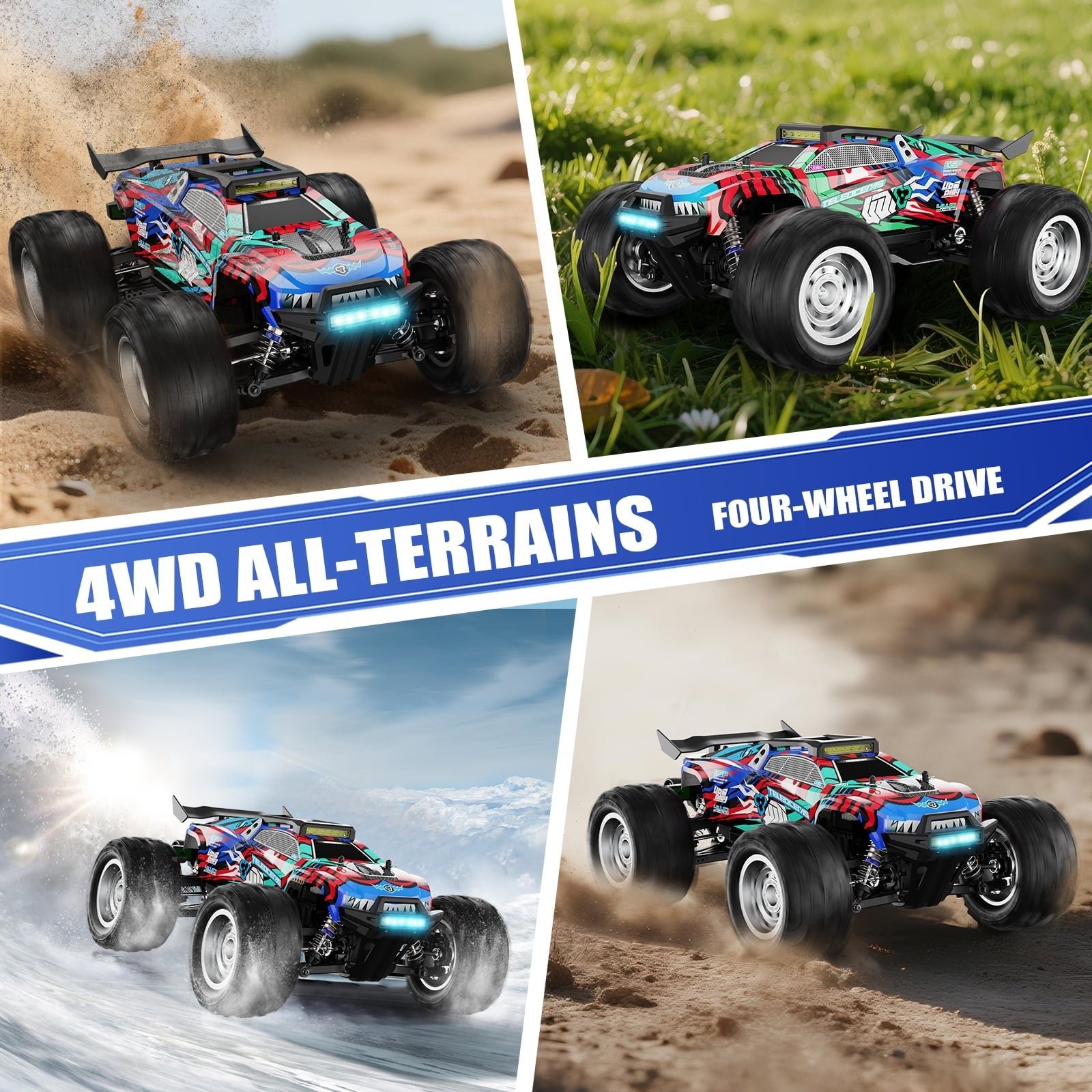 AUOSHI 2025 Fastest Brushless RC Cars Adults ESP 100 KM/H 60MPH Top Speed 4X4 Hobby Off-Road 1:12 RC Truck Oil Filled Shocks Remote Control Truck Boy