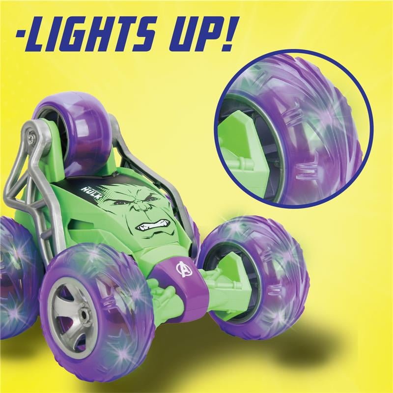 Jada Marvel Hulk Stunt RC Car with 5-Wheel Drift and Turbo USB