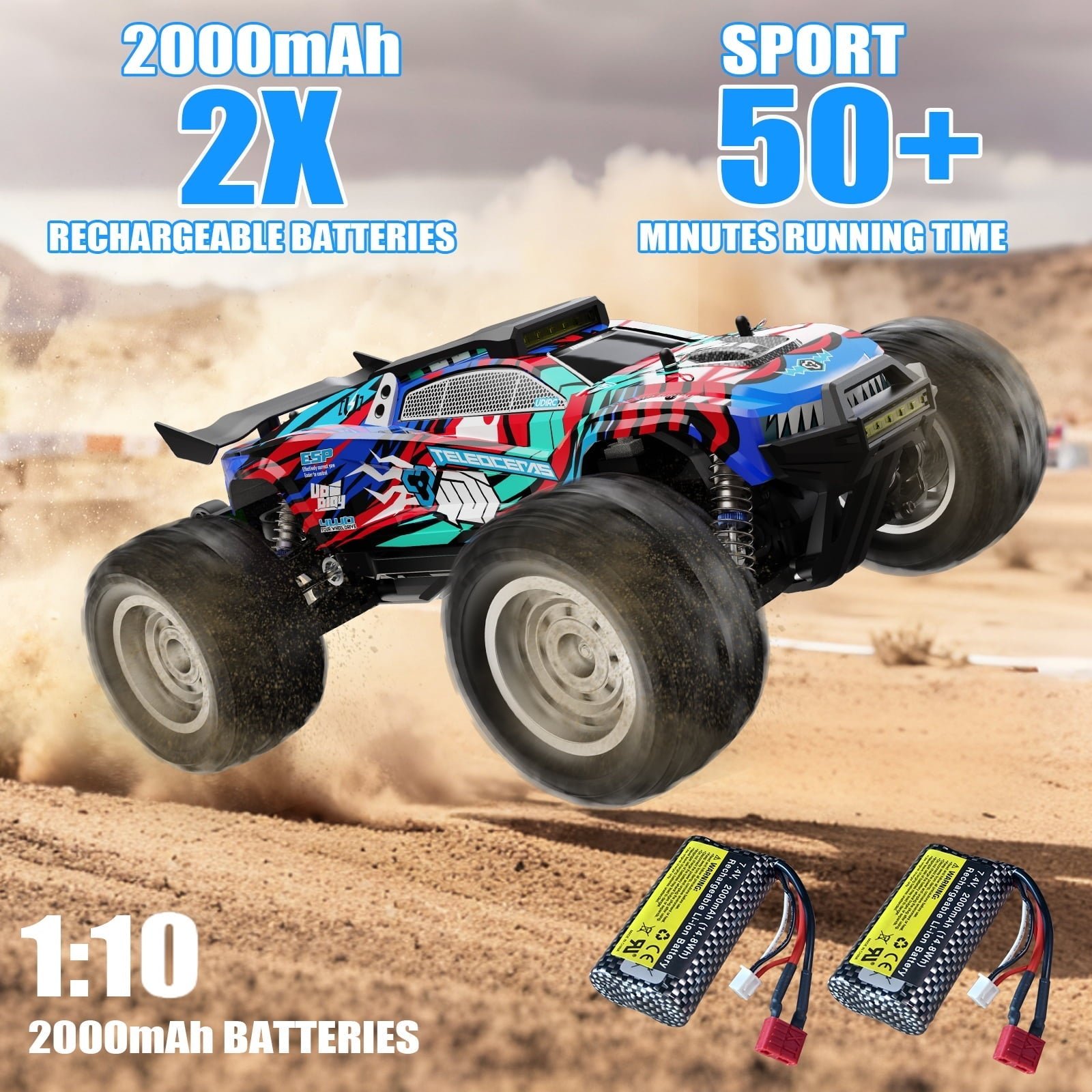 AUOSHI 2025 Professional Racing RC Cars for Adults with ESP Brushed Motor, 70+KM/H(45MPH) Top Speed,4X4 Hobby Off-Road,1:10 Remote Control CarT with Oil Filled Shocks