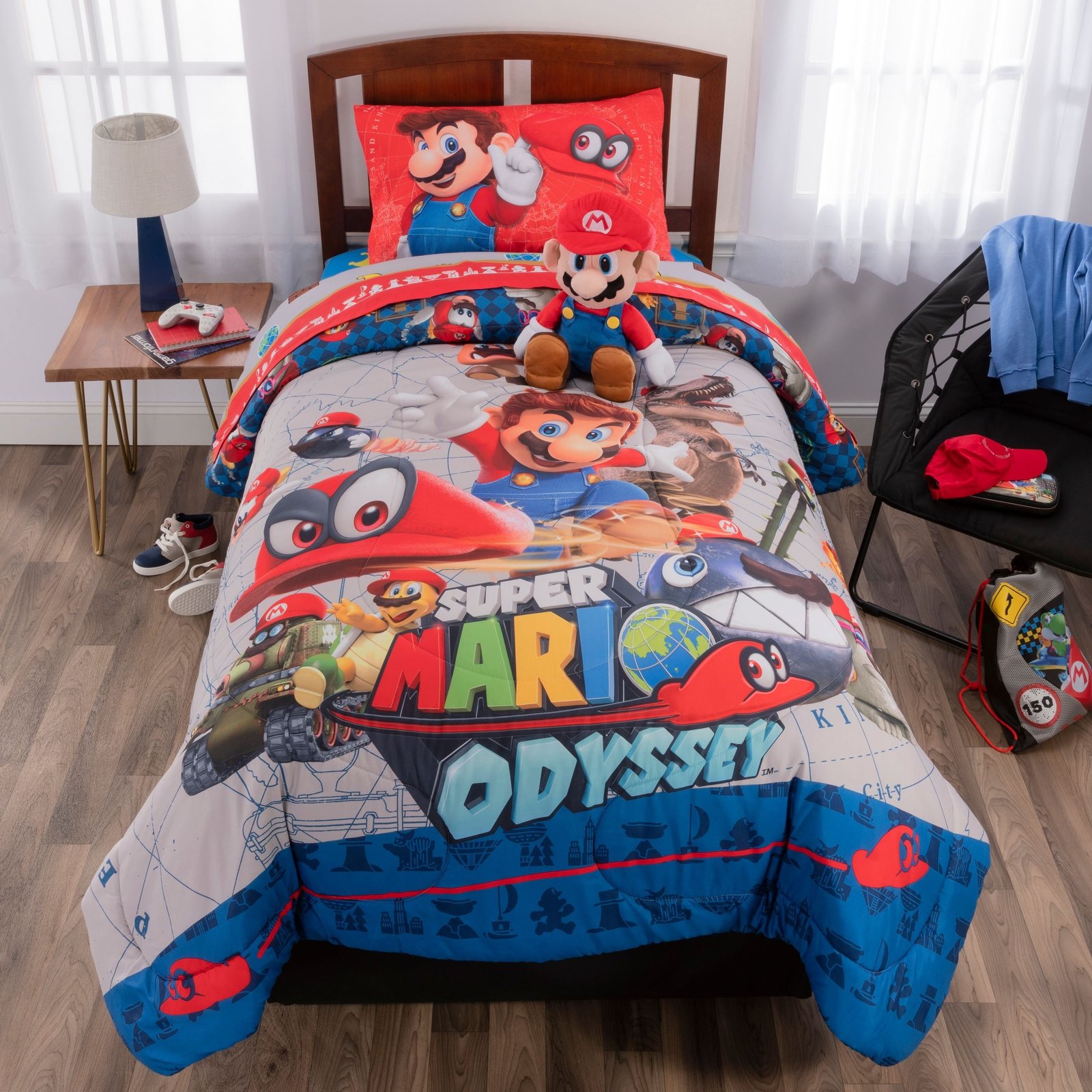 Kids Super Mario Bedding Plush Cuddle and Decorative Pillow Buddy