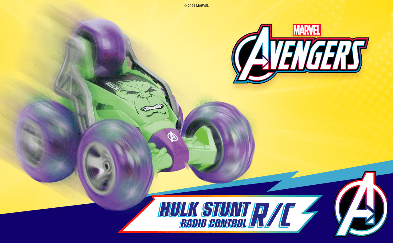 Jada Marvel Hulk Stunt RC Car with 5-Wheel Drift and Turbo USB