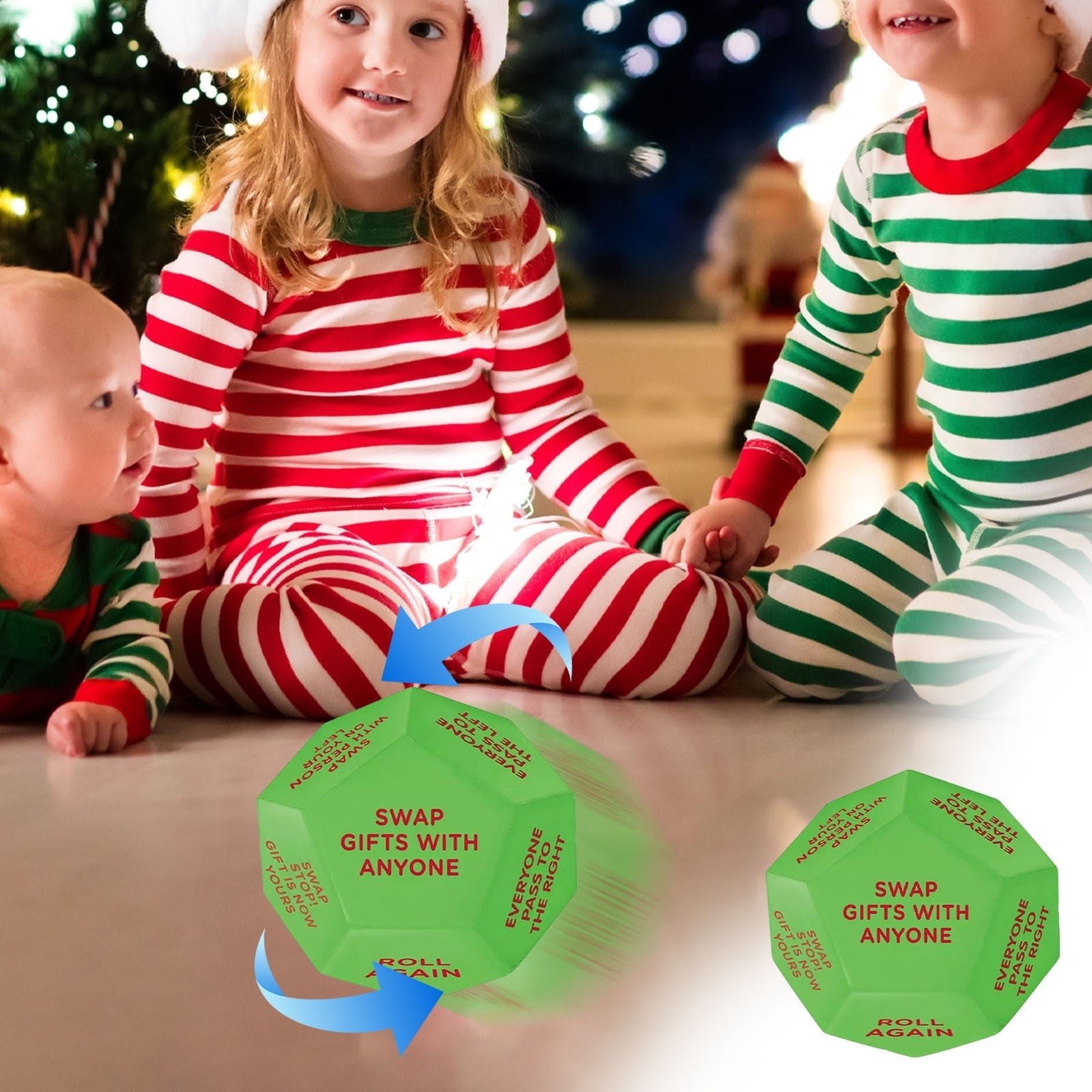 Santa Swap Gift Exchange Dice, 2025 New Exchange Dice Game, Christmas Party Gift Exchange Dice Game, Santa 2025 Gift Exchange Dice, Christmas Group Party Game, 12 Different Sides Dice