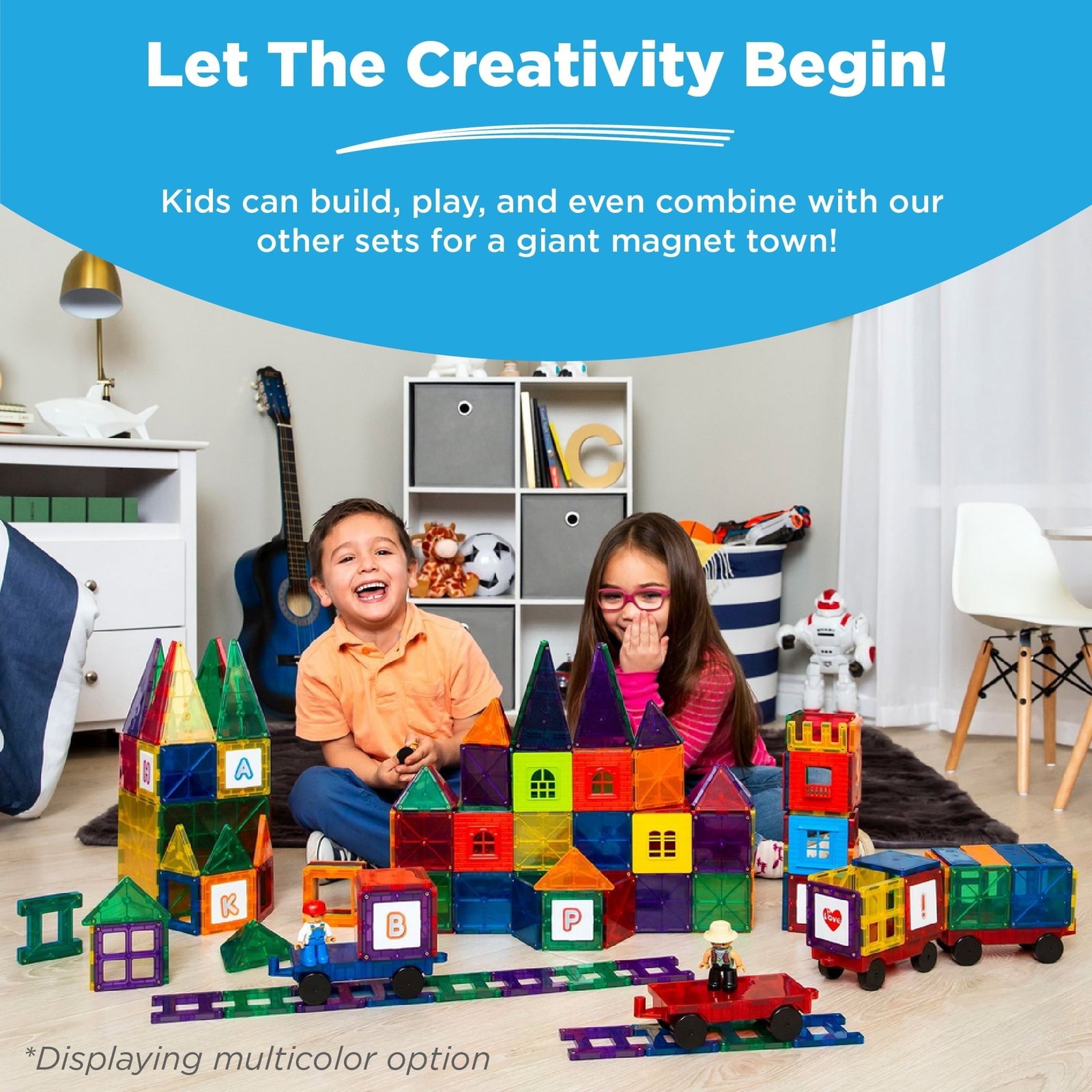 Best Choice Products 32-Piece Kids Magnetic Tiles Set, Educational Building STEM Toy w/ Case - Pink