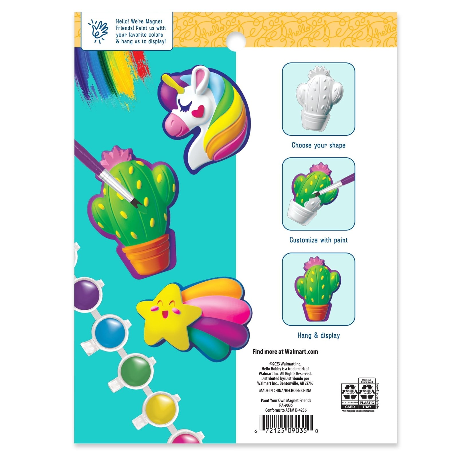 Hello Hobby Paint Your Own Magnet Friends, Child Craft Kit
