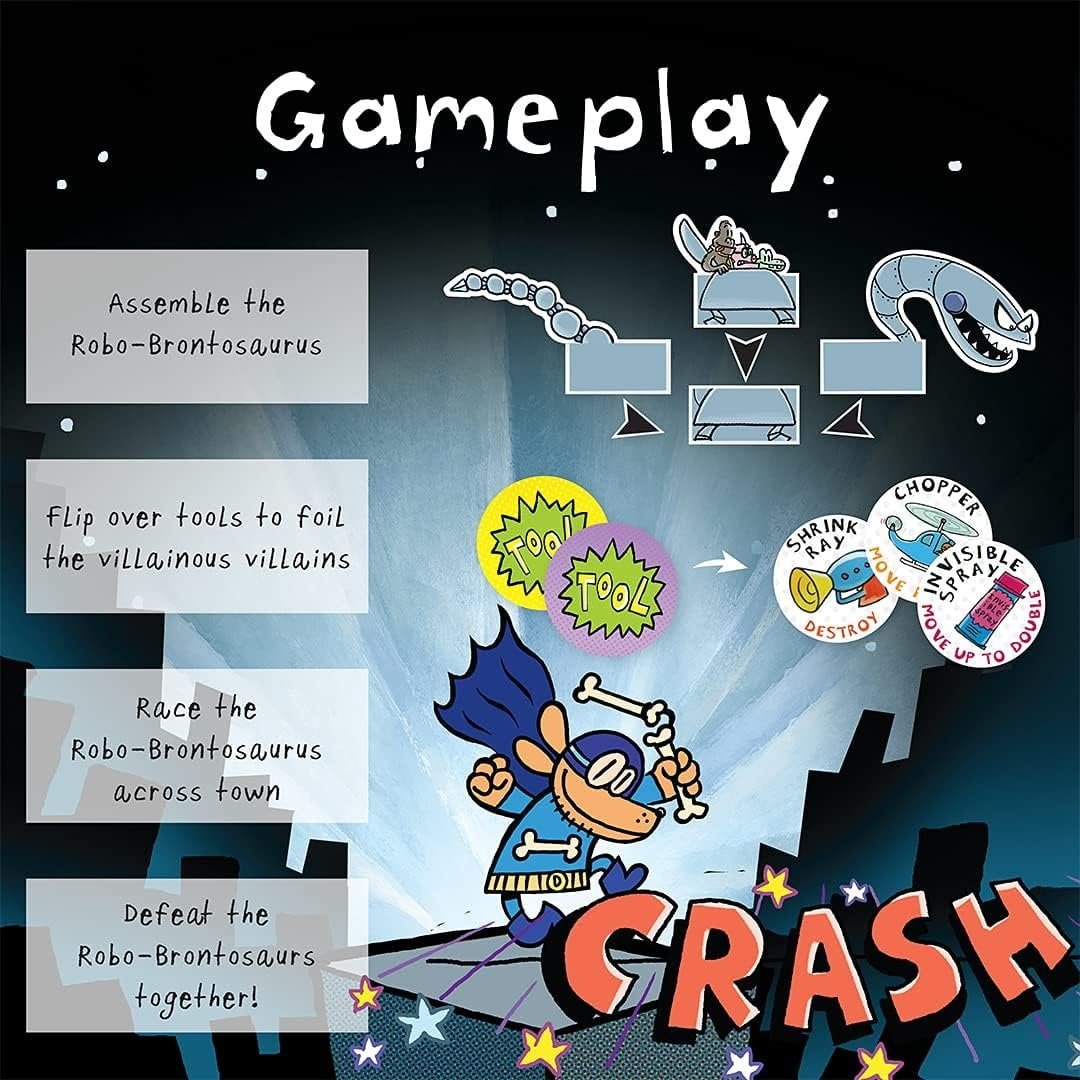 University Games | Dog Man Attack of The FLEAS Cooperative Board Game Based On The Popular Dog Man Book Series by DAV Pilkey for 2 to 6 Players Ages 6 and Up