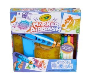 Crayola Marker Airbrush Spray Art Kit, Holiday & Christmas Gift for Kids, DIY Art Set, Creative Toys for Boys & Girls, 6 & Up