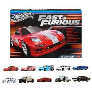 Hot Wheels Fast & Furious 1:64 Scale Die-Cast Toy Cars, Set of 10