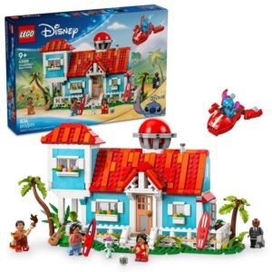 LEGO Disney Lilo and Stitch Beach House Playset with 5 Mini Figures, Ages 9 and up