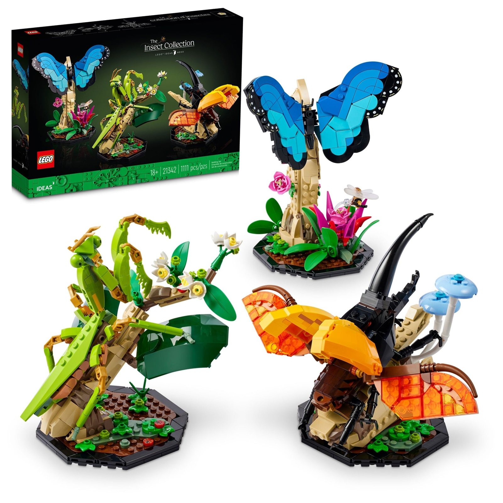 LEGO Ideas The Insect Collection Building Set for Adults - Gift for Christmas - Collectible Display Set for Nature Lovers - Models of Insects for Office or Book Shelf Decor - 21342
