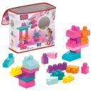 MEGA BLOKS Fisher-Price Toy Blocks Big Building Bag with Storage (80 Pieces) for Toddler, Pink