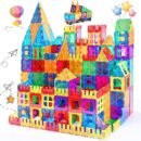 Magnetic Tiles Kids Toys, 102pcs Magnetic Blocks Building Construction STEM Sensory Toys for Toddler, Preschool Learning Educational Games for Boys Girls Aged 3+, Classroom Must Haves