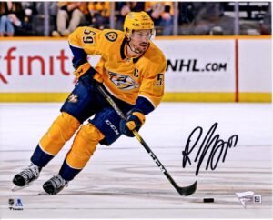 Roman Josi Nashville Predators Autographed 8" x 10" Gold Jersey Skating Photograph - Fanatics Authentic Certified