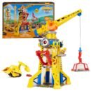 PAW Patrol, Rubble & Crew Bark Yard Crane Tower Playset with Action Figure and Vehicle, for Kids Age 3 and up