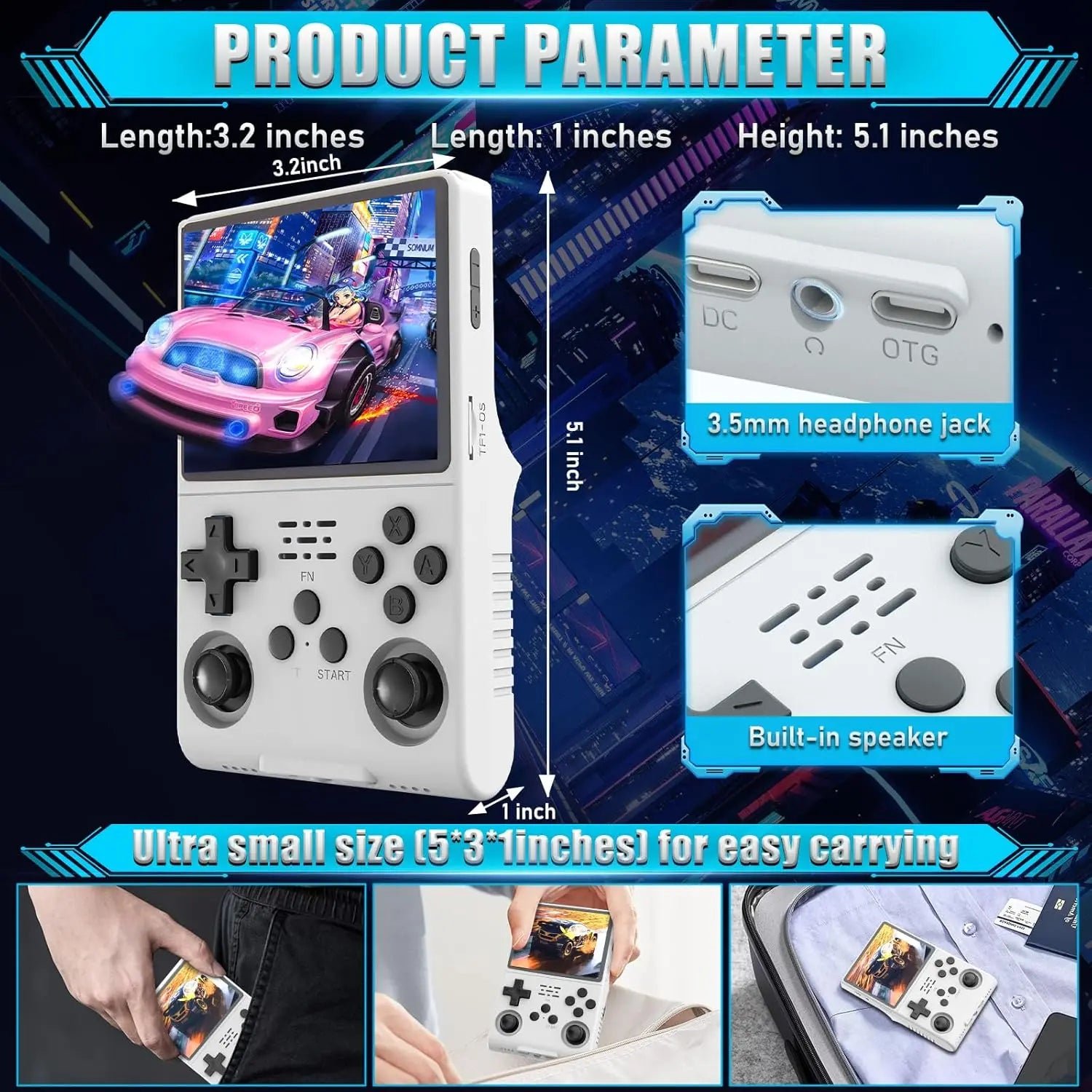 R40S Pro Handheld Retro Gaming Console