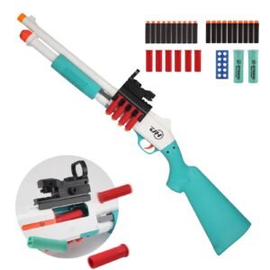 BIU BLASTER Foam Dart Blasters 30-inch Shell Ejecting Design for Indoor and Outdoor Play, 14+ Years, Gold