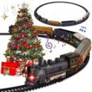 Petbank Train Set for Kids, Electric Train Toys with 5 Cars, Music &Lights , Christmas Train Tracks Toys Gifts for Boys Girls Ages 3+