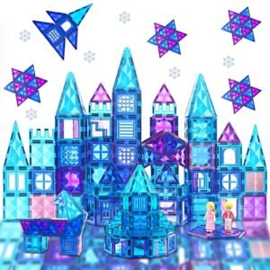 Ucradle Magnetic Tiles, 102 Pieces, 3D Magnetic Building Blocks for Kids, STEM Certified | Ages Children to Adult 3+