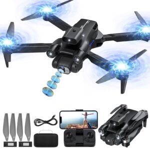 TOPVISION Drone with Camera, FPV Drone with Brushless Motor, One Key Take Off/Landing, Gesture Selfie, 3 Speed Modes, Drone for Adults and Beginners