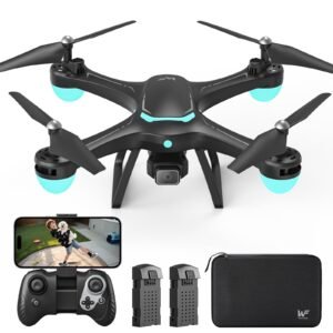 WF13 Drone with 1080P HD Camera for Kids, Optical Flow Hover, Upgraded Wefone Quadcopter, 2 Batteries, Black