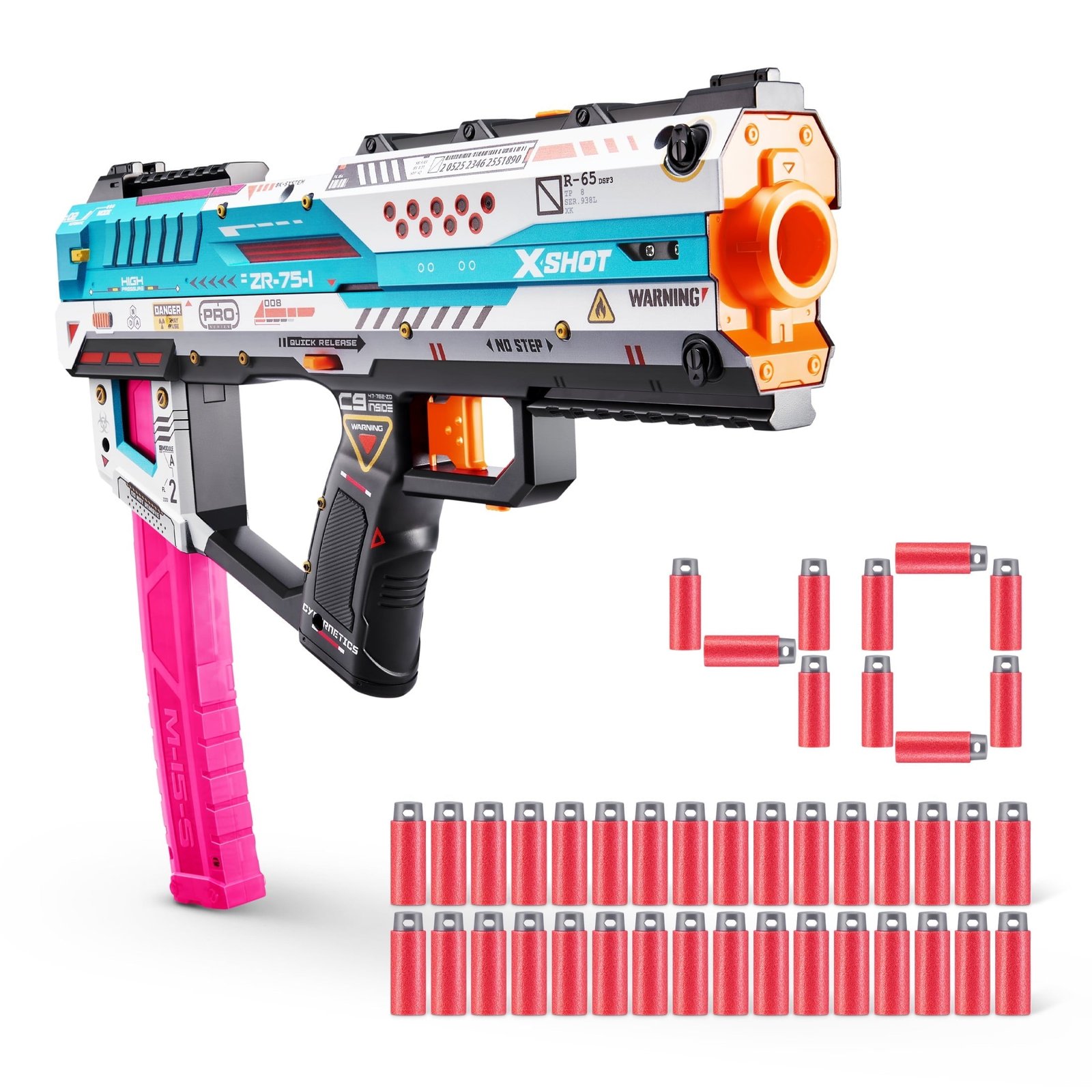 XSHOT SKINS Pro Series Fury-X by ZURU with 40 Darts, Air Pocket Technology Darts and Dart Storage, Outdoor Toy for Boys and Girls, Teens and Adults