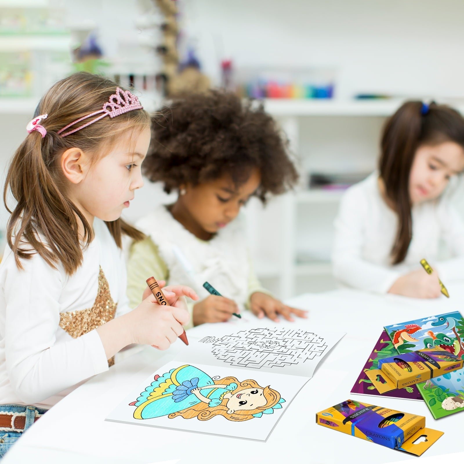 Elfew 20 Coloring Books for Kids Ages 2-4, 20 Crayons, Back-to-School Supplies