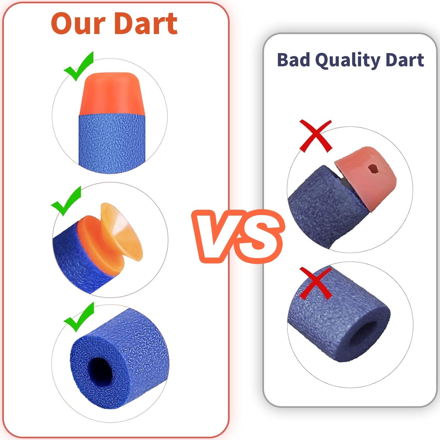 JoyStone 300PCS Refill Darts Bullets with Target Storage Bag, Indoor/Outdoor Use