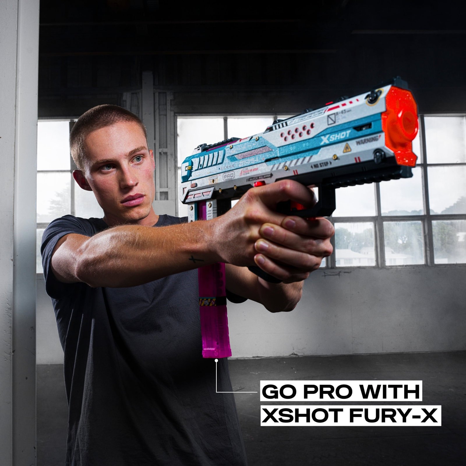 XSHOT SKINS Pro Series Fury-X by ZURU with 40 Darts, Air Pocket Technology Darts and Dart Storage, Outdoor Toy for Boys and Girls, Teens and Adults