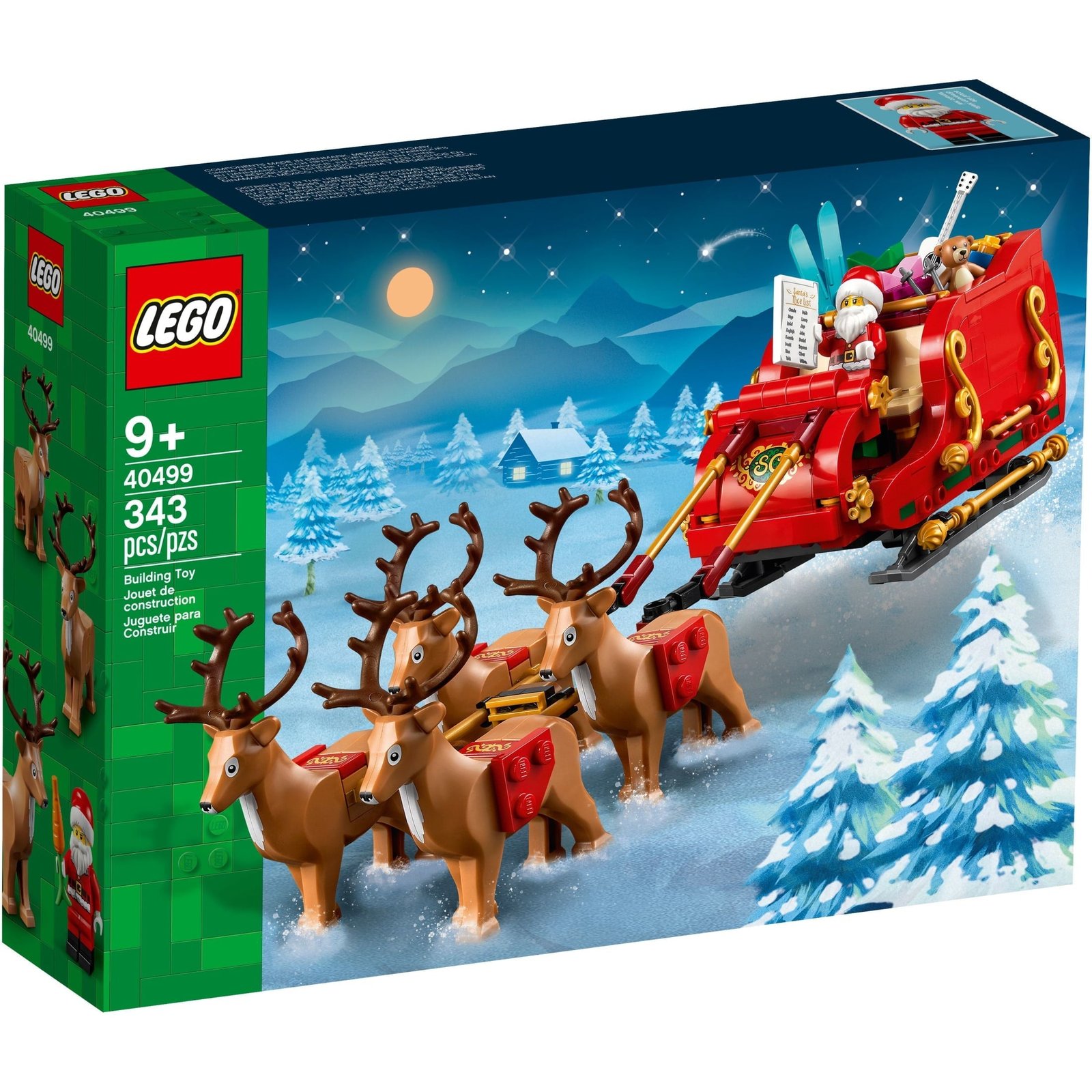 LEGO Santa's Sleigh - Building Toys for Kids, Boys & Girls, Ages 9+ - Indoor Christmas Decorations for Home W/ Santa Claus Figurine & Reindeer - Gifts for Boys & Girls - 40499