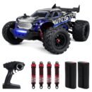 Tcovle 1:14 RC Cars, 40+ KM/H Fast RC Monster Truck Remote Control Car with Metal Drivetrain, 4WD All-Terrain, 2 Batteries, RC Toy Car Gift for Kids, Teens & Adults