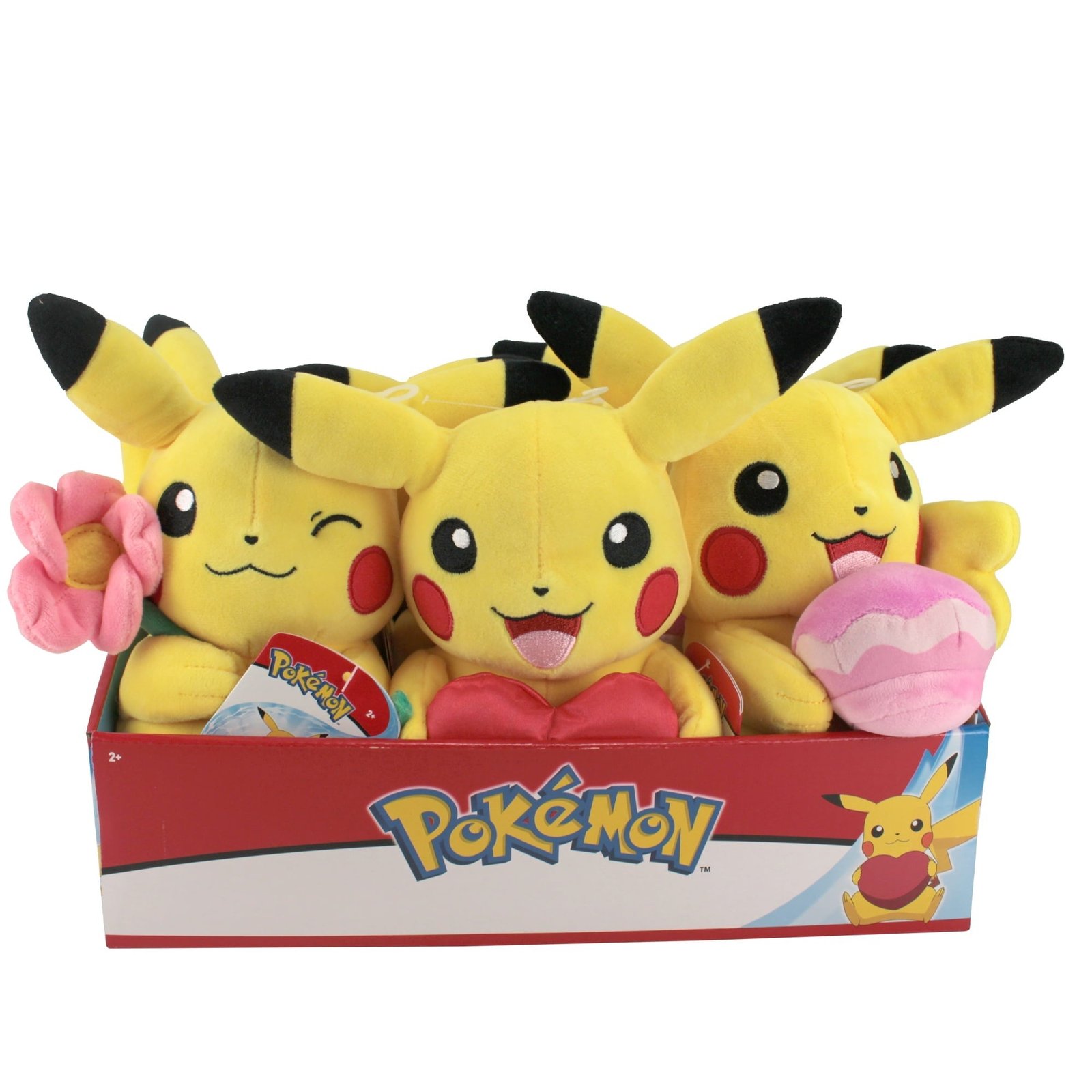 Pokemon Plush 8" Pikachu with Heart Pillow Multi-color
