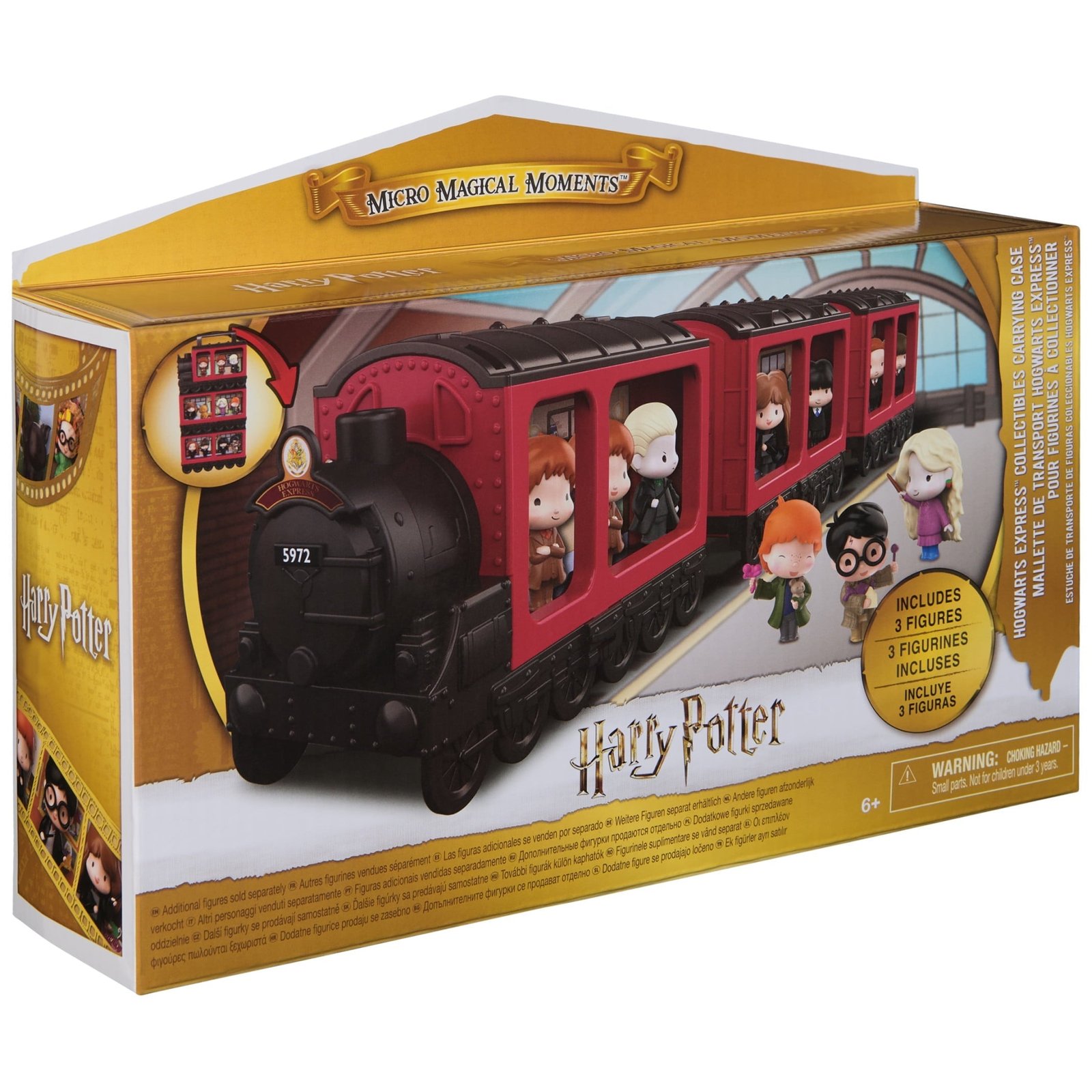 Wizarding World Harry Potter, Micro Magical Moments Collectible Hogwarts Express Carrying Case Doll Playset
