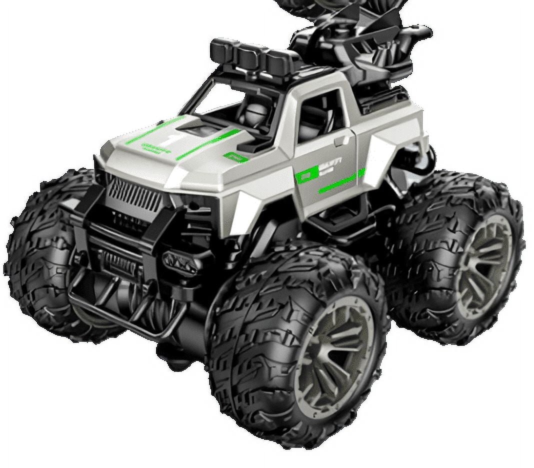 HNH Remote Control Car, 1:18 All Terrain RC Cars, 15Km/h with LedLight and Two Rechargeable Batteries, Off Road Racing Car Toys for Kids, Silver