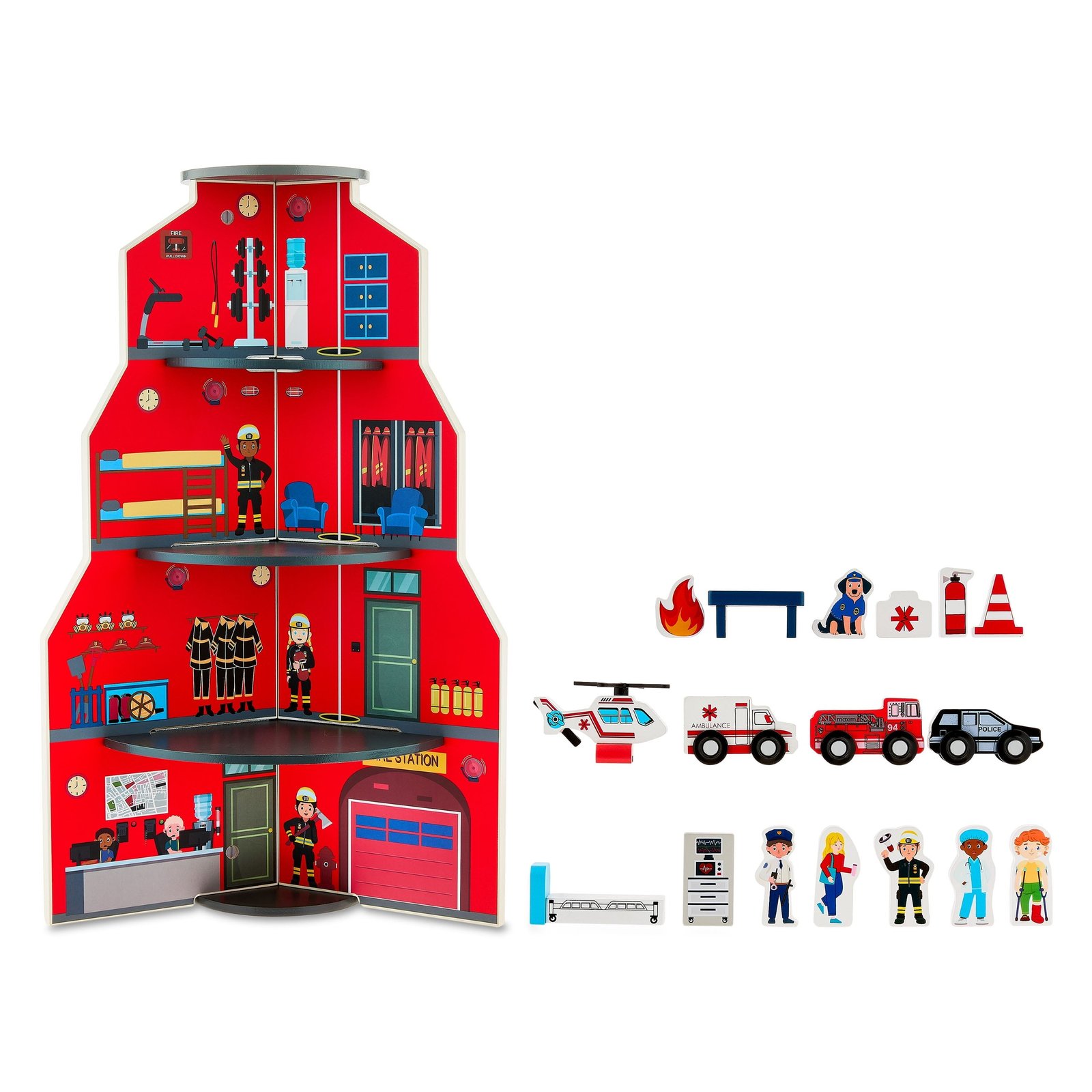 Spark.Create.Imagine. Emergency Wooden Play Set, 18 Pieces