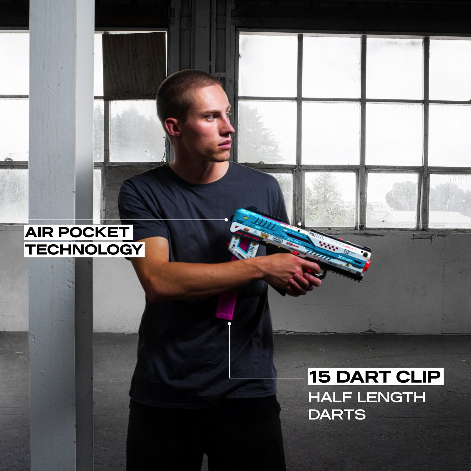 XSHOT SKINS Pro Series Fury-X by ZURU with 40 Darts, Air Pocket Technology Darts and Dart Storage, Outdoor Toy for Boys and Girls, Teens and Adults