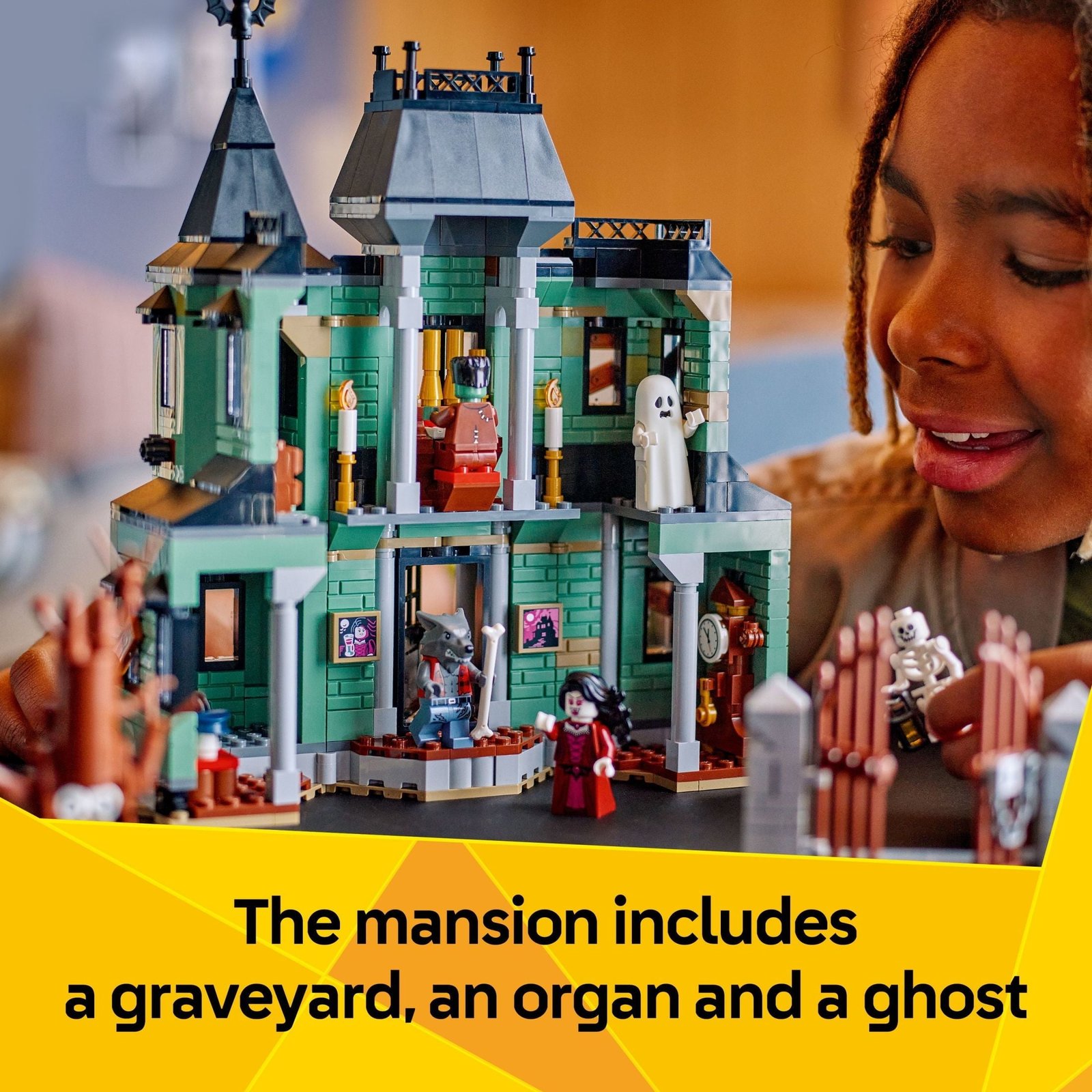 LEGO Creator 3 in 1 Haunted Mansion Building Toy for Kids - Halloween Building Blocks & Learning Toy for Girls & Boys, Ages 9+ - Build a Haunted House, Train, or Ship - Gift for Birthdays - 31167