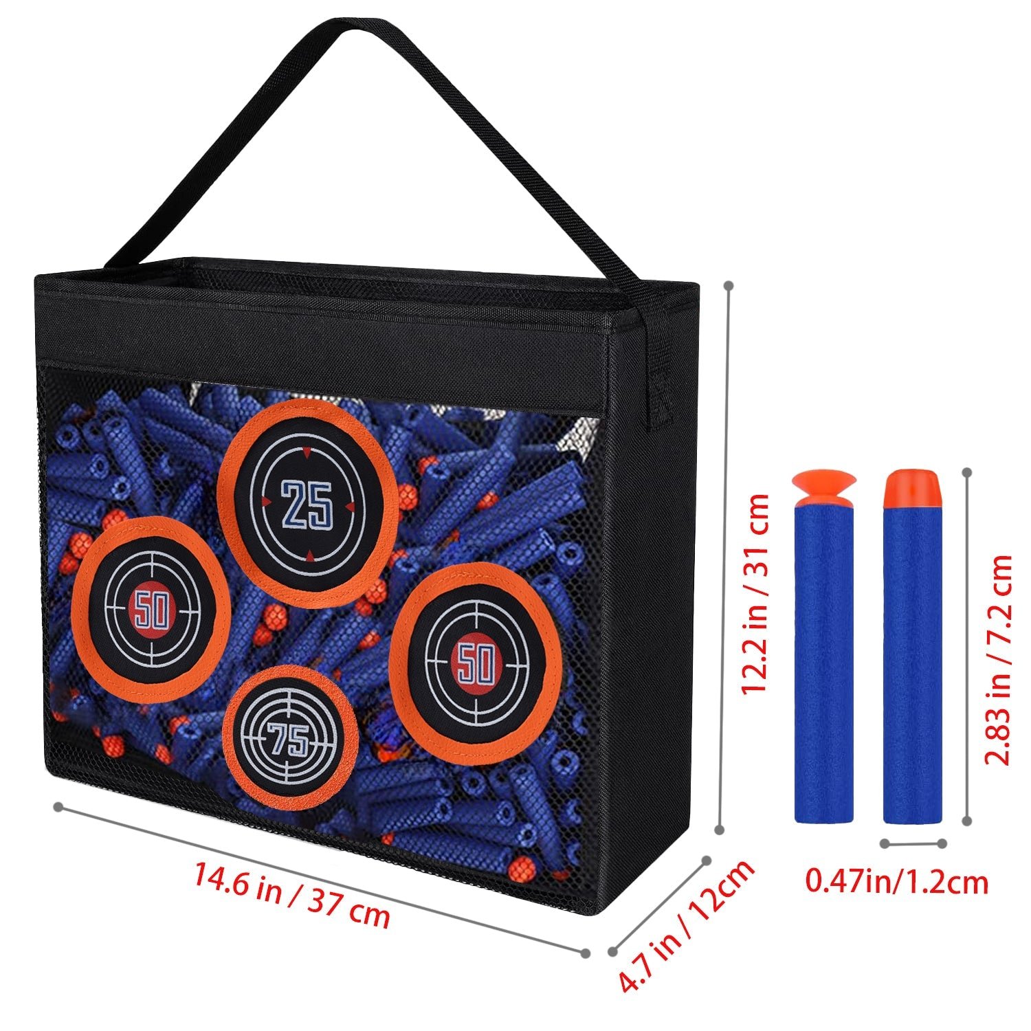 JoyStone 300PCS Refill Darts Bullets with Target Storage Bag, Indoor/Outdoor Use