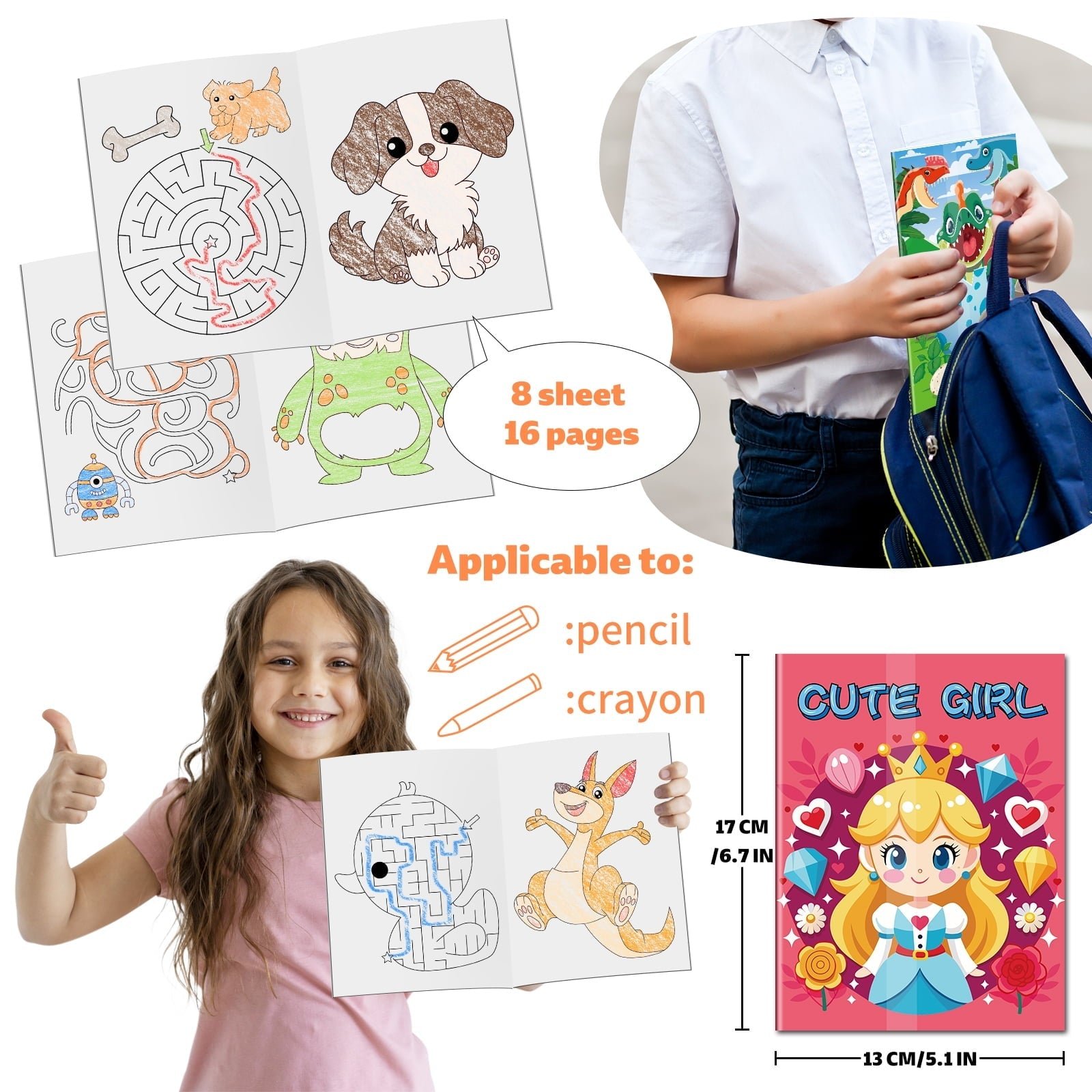 Elfew 20 Coloring Books for Kids Ages 2-4, 20 Crayons, Back-to-School Supplies